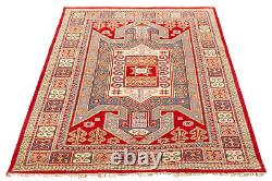 Traditional Hand-Knotted Medallion Carpet 5'7 x 8'0 Wool Area Rug
