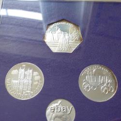 UK 1973 Princess Anne & Captain Phillips Royal Wedding Silver Medal Set + COA