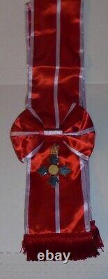 UK Britain Royal Medal O. B. E. OBE Empire Ribbon Order Knight Award Sash Uniform