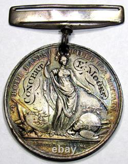 USA / G. BRIT MEDAL 1736 BETTS-169 JERNEGAN'S LOTTERY with SCHOOL PRIZE ENGRAVING