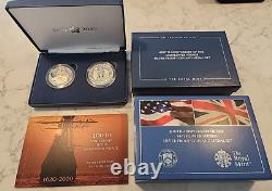 US Mint & Royal Mint Mayflower 400th Anniversary Silver Proof Coin & Medal Set