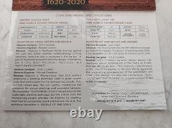 US Mint & Royal Mint Mayflower 400th Anniversary Silver Proof Coin & Medal Set