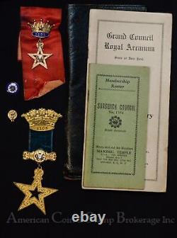 VMC Royal Arcanum Masonic 1105 Lot of 4 Medal Pins + Directroy Membership Roster