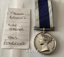 VR LSGC Medal Royal Navy HMS Pembroke Thos Brooks b 1846 St Giles In The Fields