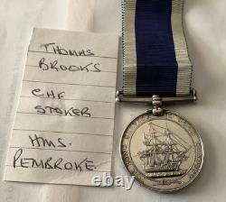 VR LSGC Medal Royal Navy HMS Pembroke Thos Brooks b 1846 St Giles In The Fields