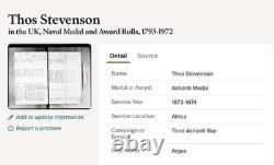 VR LSGC Medal Royal Navy Yacht Osborne Ent Ashanti HMS Argus STEVENSON Wootton