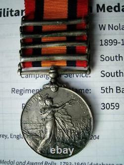 Victorian Boer War QSA medal OFS CC SA01&02 Pte Nolan Royal Irish R from Antrim
