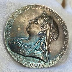 Victorian Sterling Medal 1837-1897 Queen Victoria 60 Years in Reign Silver Medal
