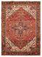 Vintage Hand-knotted Carpet 7'10 x 10'7 Royal Heriz Traditional Wool Area Rug
