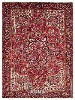 Vintage Hand-knotted Carpet 8'6 x 11'10 Royal Heriz Traditional Wool Area Rug