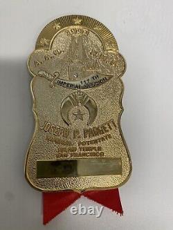 Vintage Imperial Potentate Rep Medal Masonic Badge Islam Temple Joseph Padgett