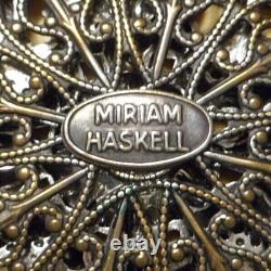 Vintage Miriam Haskell European Royal Crest Medallion on Wide Chain Necklace