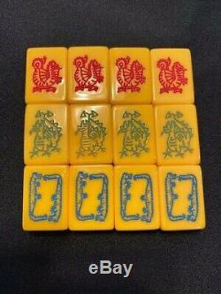 Vintage Royal Gold Medal Crisloid Mah Jongg Set 161 Tiles Bakelite