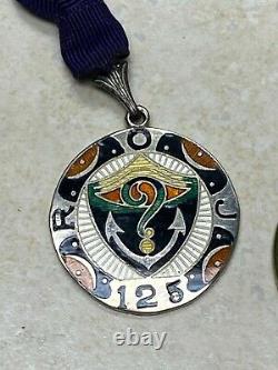 Vintage Royal Order of Jesters Medallion #125 & Past Director #125 WithNeck Ribbon