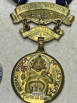 Vintage Royal Order of Jesters Medallion #125 & Past Director #125 WithNeck Ribbon