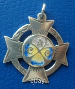 Vintage Silver & Enamel Pansy Medal 1921 Church Army Club / Princess Royal