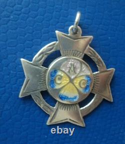 Vintage Silver & Enamel Pansy Medal 1921 Church Army Club / Princess Royal