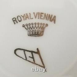 Vintage circa 1900 Royal Vienna Portrait & Medallion Plate W Raised Gold Beading