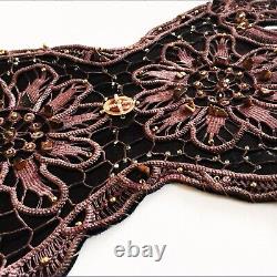 Vintage iconic belt women spectacular brown luxury royal sequin faux leather bid