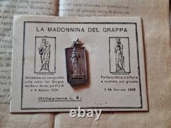 Votive Medal Madonnina Del Grappa Royal Army 4/8/1901 Wounded 14/1/1918