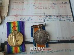 WW1 British War & Victory Medal 2nd Lieutenant Bodger, 4th Royal Highlanders