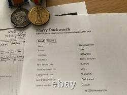 WW1 Brothers Medal Pairs DOW Duckworth 21st West Yorks Pals & Royal Navy Baildon