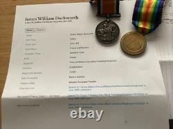 WW1 Brothers Medal Pairs DOW Duckworth 21st West Yorks Pals & Royal Navy Baildon