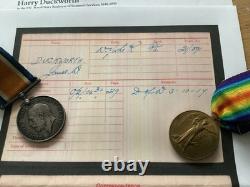 WW1 Brothers Medal Pairs DOW Duckworth 21st West Yorks Pals & Royal Navy Baildon