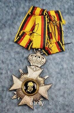 WW1 German Imperial reuss honor iron class swords cross badge pin medal enamel