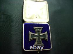 WW1 German Prussian 1914 Iron Cross 1st class cased medal Imperial badge (2773)