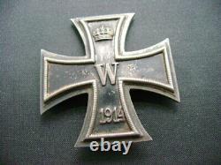 WW1 German Prussian 1914 Iron Cross 1st class cased medal Imperial badge (2913)