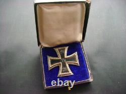 WW1 German Prussian 1914 Iron Cross 1st class cased medal Imperial badge (2925)