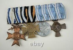 WW1 Imperial German pin Bavarian iron cross Order merit award ribbon medal bar