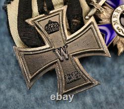 WW1 Imperial German pin iron cross badge medal WW2 enamel ribbon bar war uniform