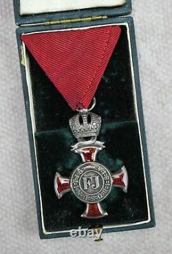 WW1 Imperial cased Austrian Merit Cross WW2 Silver German badge pin medal enamel