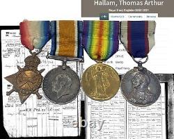WW1 Medal Grouping To Stoker Thomas Arthur Hallam Royal Navy & Research
