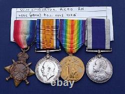 WW1 ROYAL NAVY ACPO EMBERTON HMS VIVID 4 MEDAL GROUP K EDWARD 7th LSGC