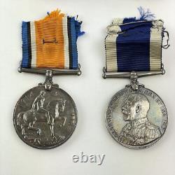 WW1 Royal Naval Long Service Medal Pair Stoker Petty Officer Stapleton HMS Mars