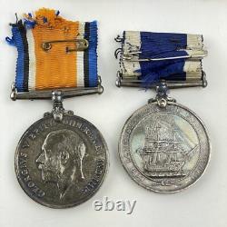 WW1 Royal Naval Long Service Medal Pair Stoker Petty Officer Stapleton HMS Mars