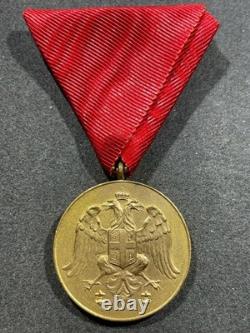 WW1 WWI Imperial Serbia Serbian Military Army Medal For Zeal Gold Grade 1913