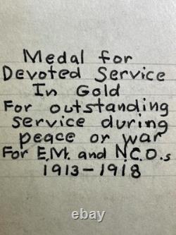 WW1 WWI Imperial Serbia Serbian Military Army Medal For Zeal Gold Grade 1913