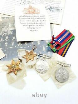 WW2 British Royal Navy Medal Group + Photographs & Paperwork J. Short