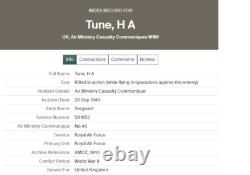 WW2 Royal Air Force Casualty Medal Group Air Crew Europe Star Tune Bath Somerset