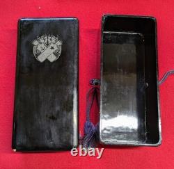 WWII Imperial Japanese Army Navy Relief Association Lacquer Medal Storage Box