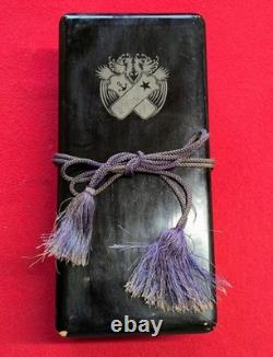 WWII Imperial Japanese Army Navy Relief Association Lacquer Medal Storage Box