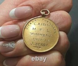 WWI 1917 British Egypt Cairo Royal Scots Fusiliers Winners Football GOLD medal