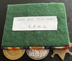 WWI British Medal Trio Group To Hay Royal Army Medical Corps Casualty DOW