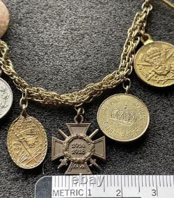 WWI German Veteran's Miniature Medal Frackkette (Dress Chain) 5 Medals TM2028