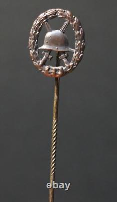 WWI Imperial German Army Black Wounds Badge Medal Mini Medal Original Stickpin