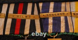 WWI Imperial German Bavarian 5 Medal Bar EK2 14th Inf. Regt. Hartmann, Campaigns